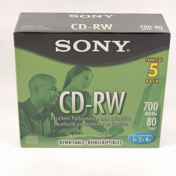 NEW SEALED Sony CD-RW Blank Media 10x 4x 700MB in Full Size Jewel Cases CDRW700L - Picture 2 of 5